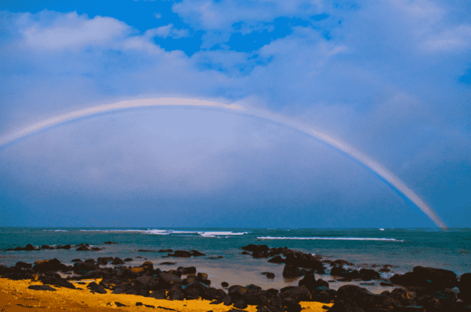 Rainbow Over Sea