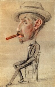 Claude Monet Caricature of a Man with a Big Cigar