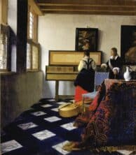 Johannes Vermeer Lady At The Virginal With A Gentleman, ‘the Music Lesson’