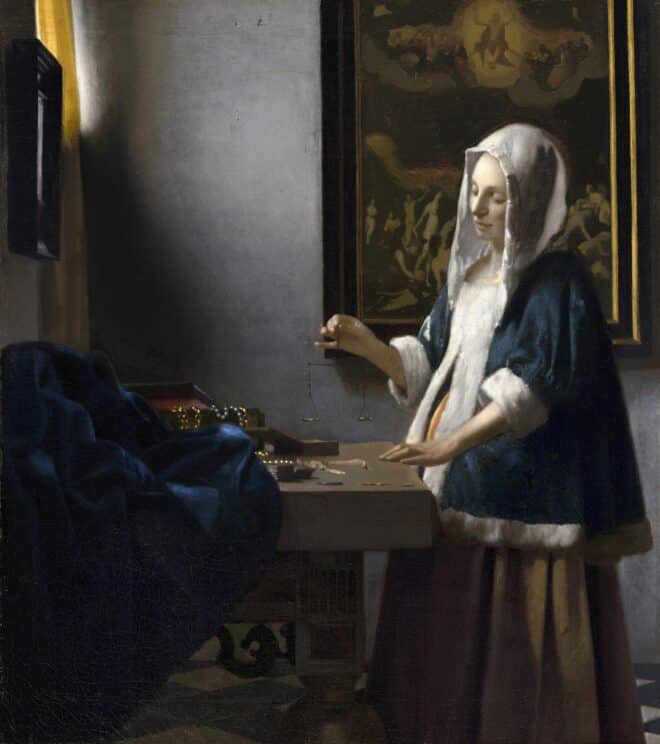 Johannes Vermeer Woman Holding a Balance