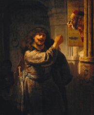 Rembrandt van Rijn Samson Threatening His Father-in-Law