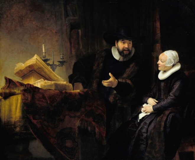 Rembrandt van Rijn The Mennonite Preacher Anslo and his Wife