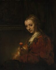 Rembrandt van Rijn Woman with a Pink