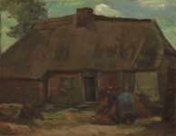 Vincent van Gogh Cottage with Peasant Woman Digging