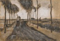 Vincent van Gogh Landschap met Lopende Vrouw