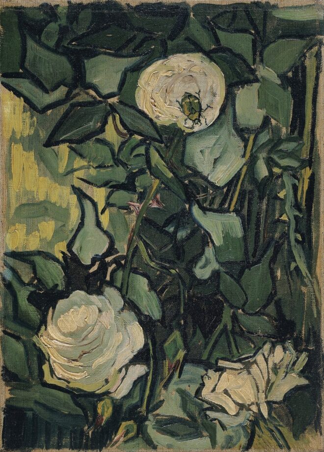 Vincent van Gogh Roses, painted during his time in Saint-Rémy-de-Provence.