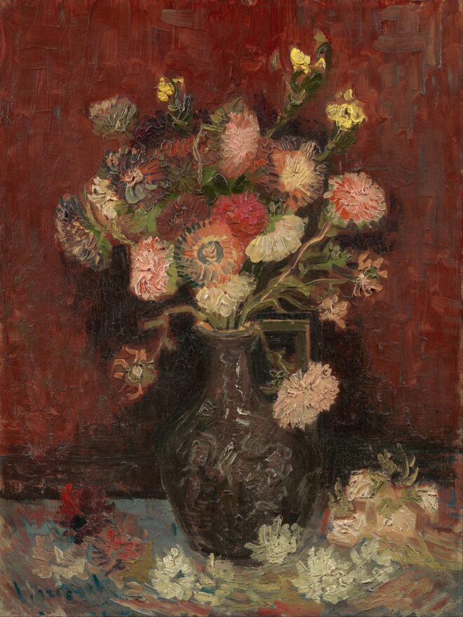 Vincent van Gogh Vase with Chinese asters and gladioli