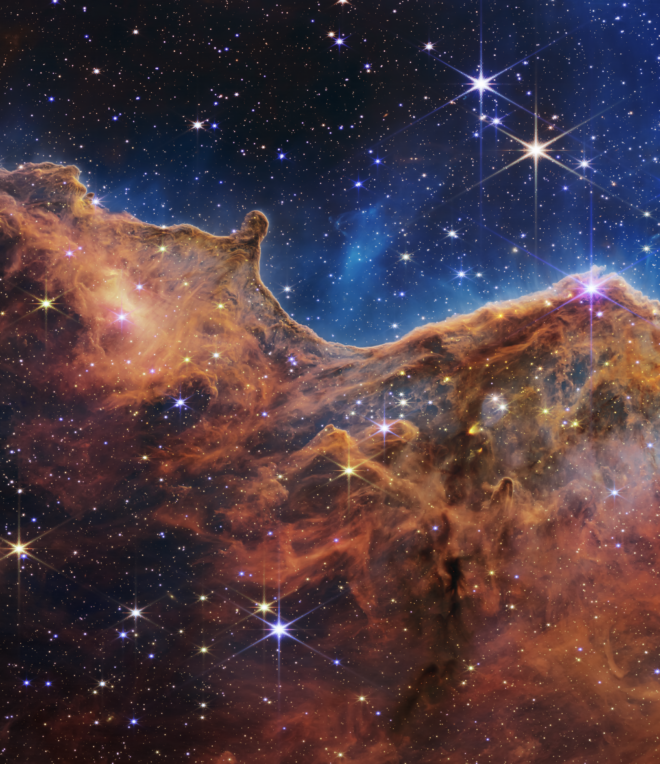 NASA Cosmic Cliffs in the Carina Nebula - left